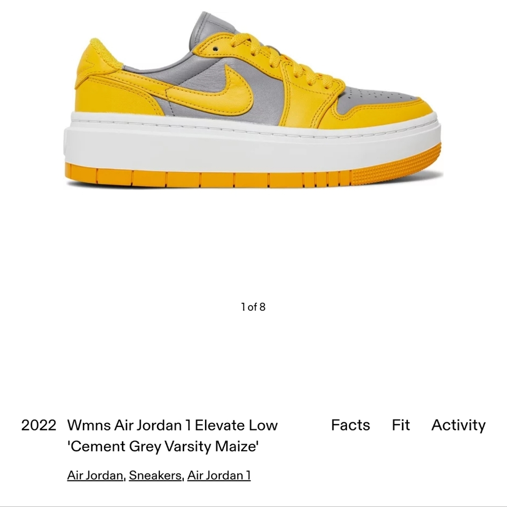 Wmns Air Jordan 1 Elevate Low 'Cement Grey Varsity Maize. Brand new sz 11.5